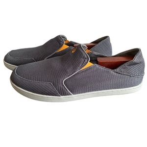 Olukai Nohea Mesh Loafer Men’s 12 45 Slip On Shoe Gray Fishing Beach Casual